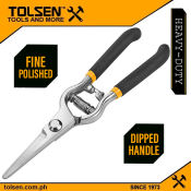 Tolsen Straight Garden Pruning Shear  Dipped Handle 31019