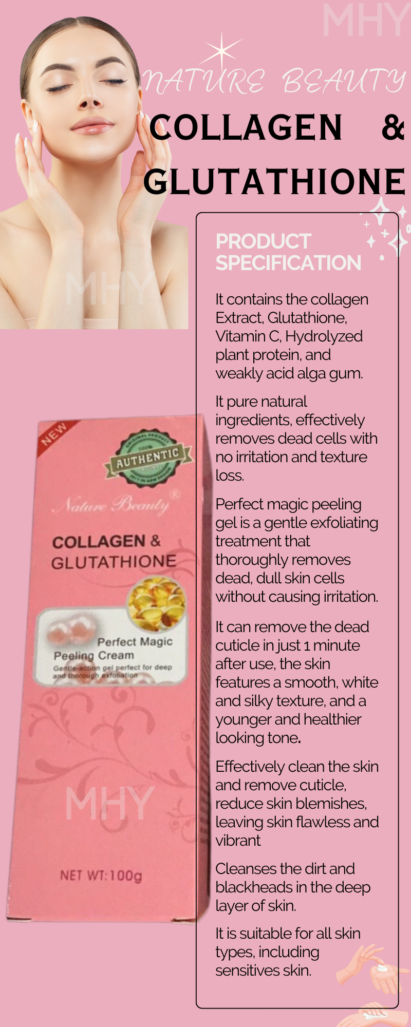 nature beauty collagen and glutathione peeling cream fake Original Nature Beauty Collagen and Glutathione peeling cream Gently action  gel perfect for deep and through exfoliation Gentle Formula Gel Scrub  Dermatologically Tested Exfoliation - Lazada