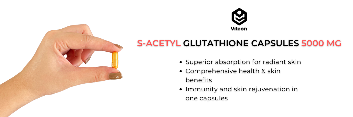 Viteon S-Acetyl Glutathione Capsules 5000 mg - Whitening Booster - With Vitamin C, Collagen & Apple Stem Cells | Lazada PH Viteon S-Acetyl Glutathione Capsules 5000 mg - Whitening Booster - With Vitamin C, Collagen & Apple Stem Cells | Lazada PH