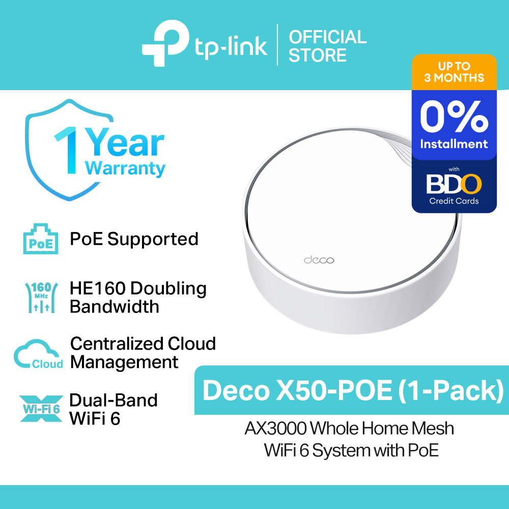 TP-Link Official Store / Deco X50-POE AX3000 / Indoor 2.4GHz and 5GHz Dual Band Whole Home Mesh Smart Access Point WiFi 6 Router - Image 4