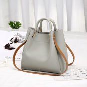 Chic Leather Bucket Bag for Women by 