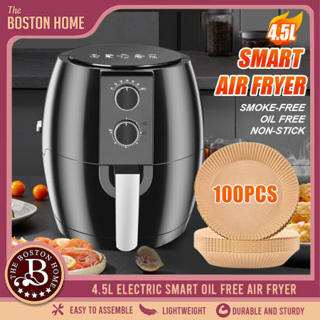 Boston Home Touch Screen Electric Air Fryer, 4.5-6.5L Capacity