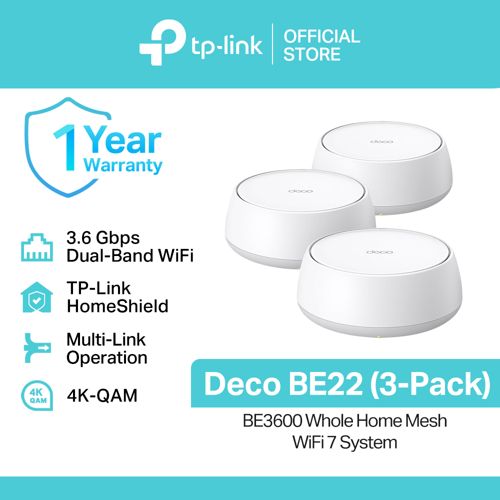 TP-Link Official Store / Deco BE22 BE3600 / 3.6 Gbps Dual-Band Whole Home Mesh Smart Access Point WiFi 7 System Router - Image 4