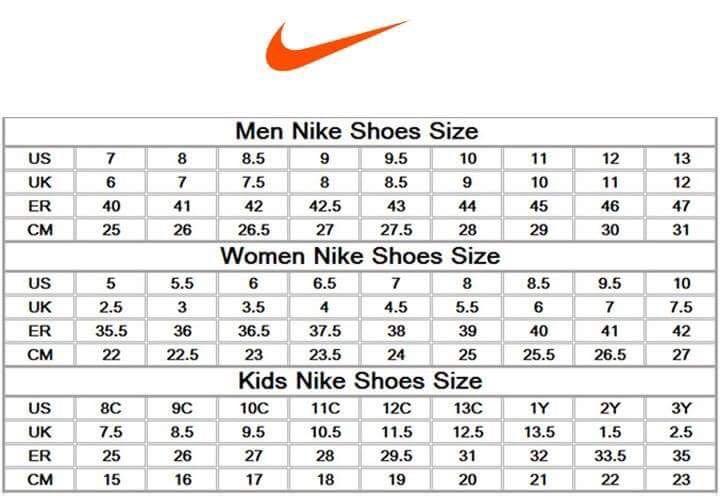 jordan's shoe size chart