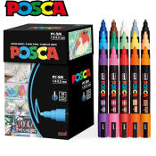 Uni Posca 54 Colors Acrylic Markers with Reversible Tips