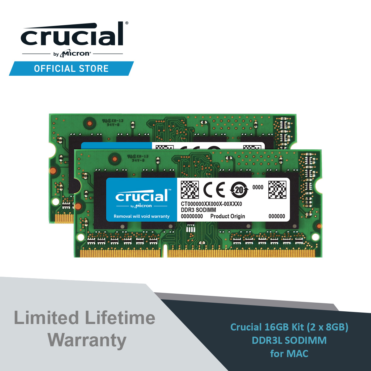 Crucial 32 GB (2 x 16 GB) DDR3-1866 SODIMM CL13 Memory