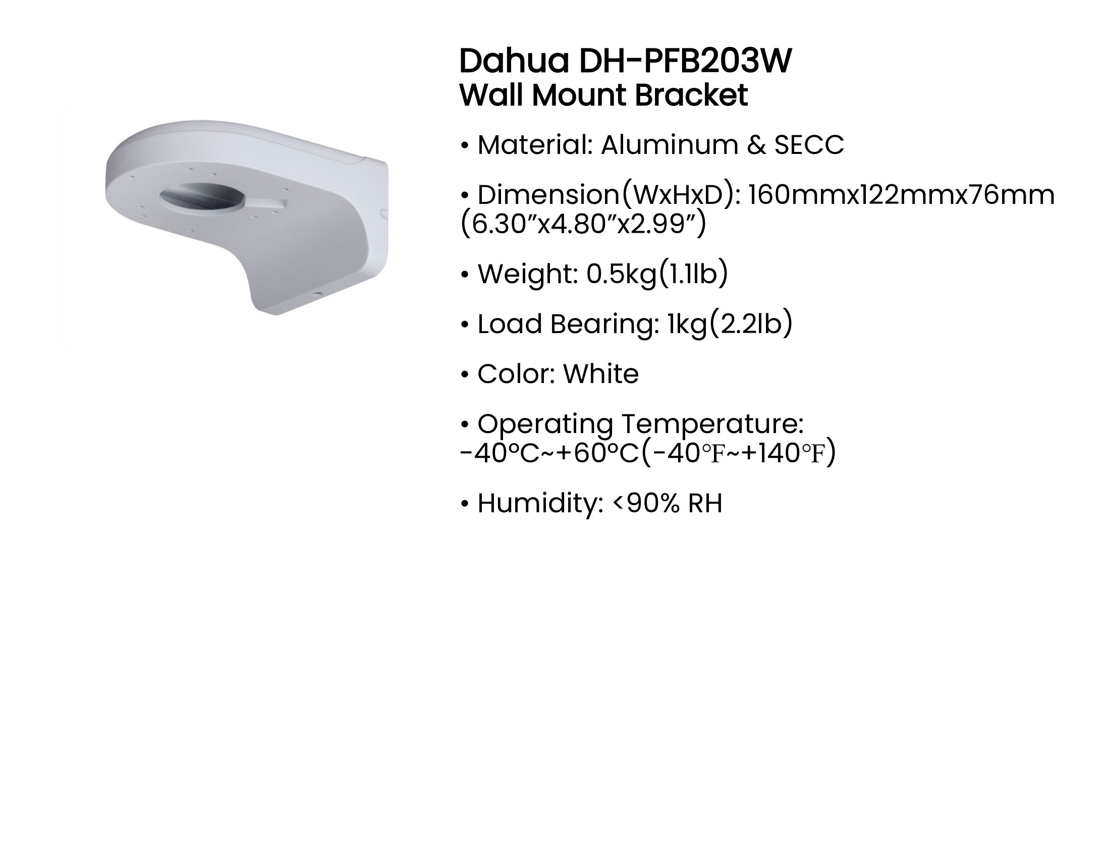 Dahua DH-PFB203W Wall Mount Bracket Dahua by EJD Lazada PH