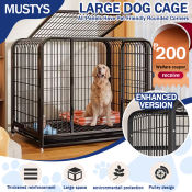 Large Portable Metal Dog Cage with Wheels - Space Saver