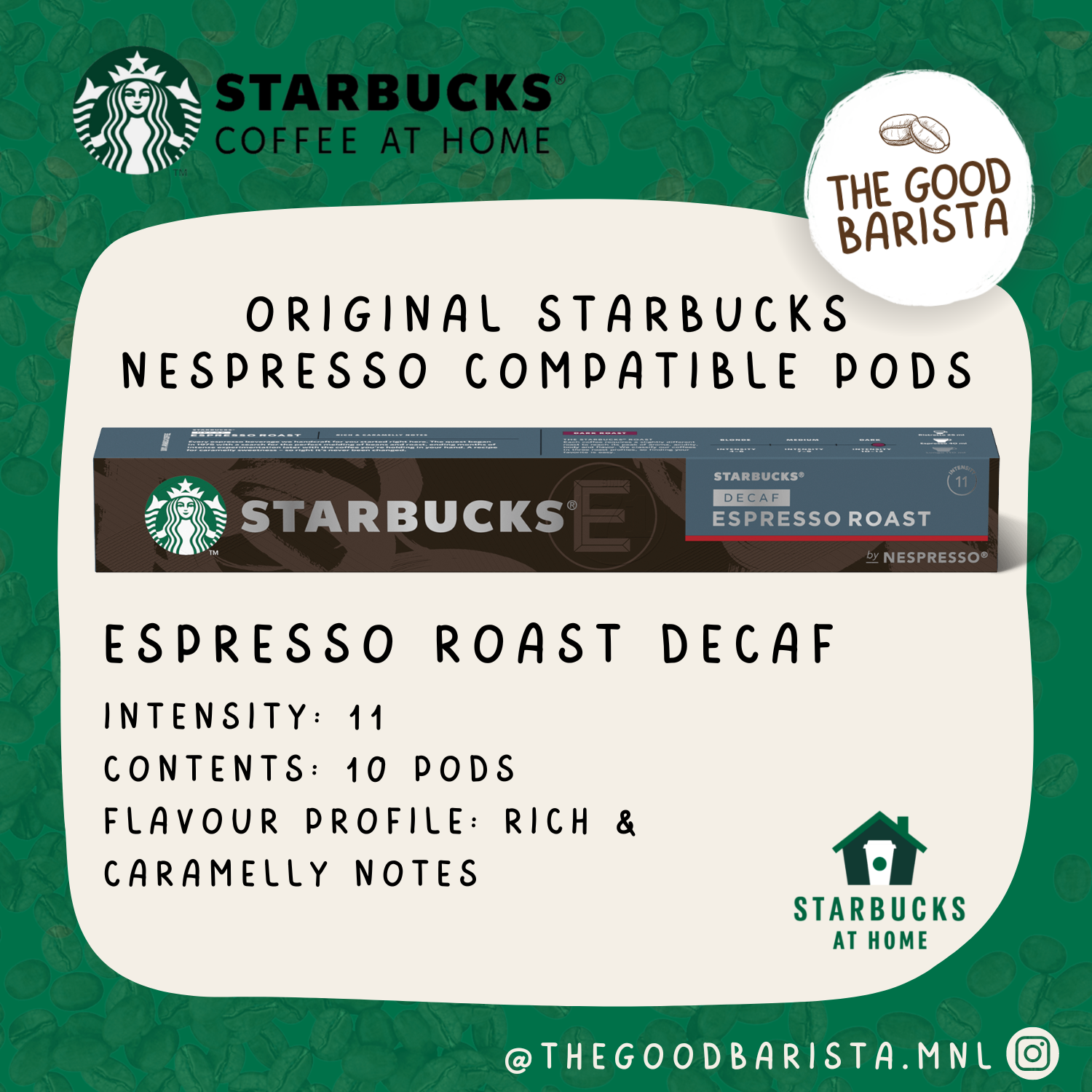 Nespresso Starbucks Guatemala Coffee Capsules/Pods