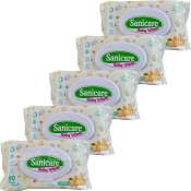 Set of 5 Sanicare Playtime Wipes 80's