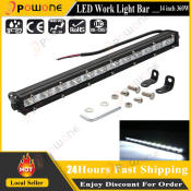 14" inch 36W Led Light Bar Slim Work Light Spot Beam Driving Fog Light Road Lighting for Car Truck Suv Boat Marine Jeep