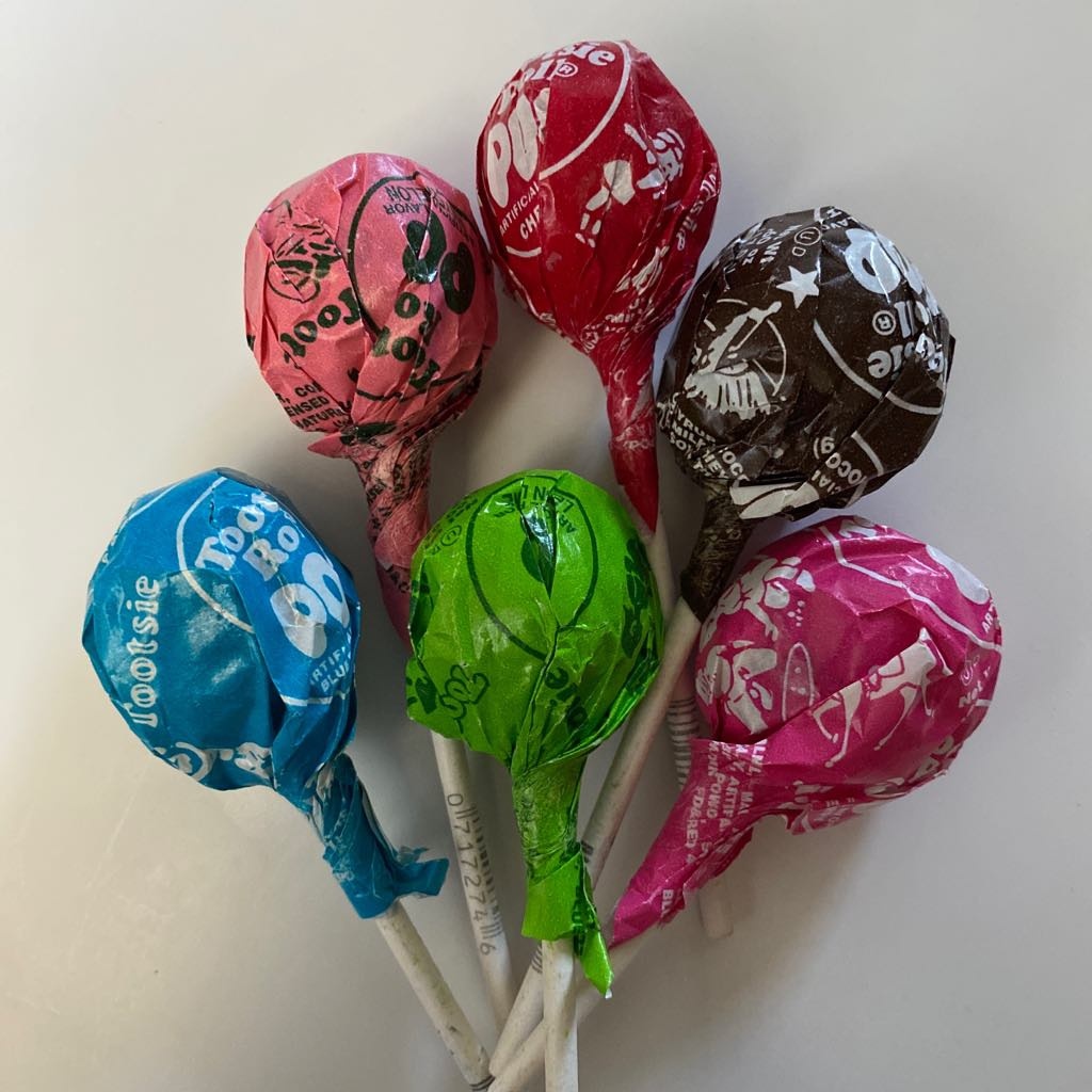 Tootsie Pops Lollipop Filled with Chewy Tootsie Roll sold per piece