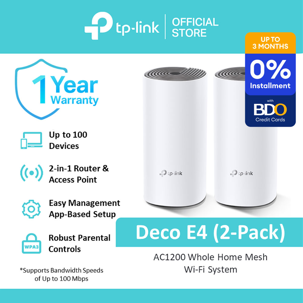 🎖 TP-Link Official Store / Deco E4 AC1200 / Dual-Band Wi-Fi 5 / Whole Home Mesh Wi-Fi Unit System Wireless Fiber Openline Extender Booster Long Range Access Point Gaming Internet Router - Image 3