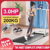 Smart Flat Treadmill with Hand Rest, LED HD Screen New Life