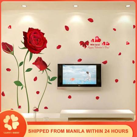 Lovely Rose & Butterfly Wall Decals - Removable Art Decor