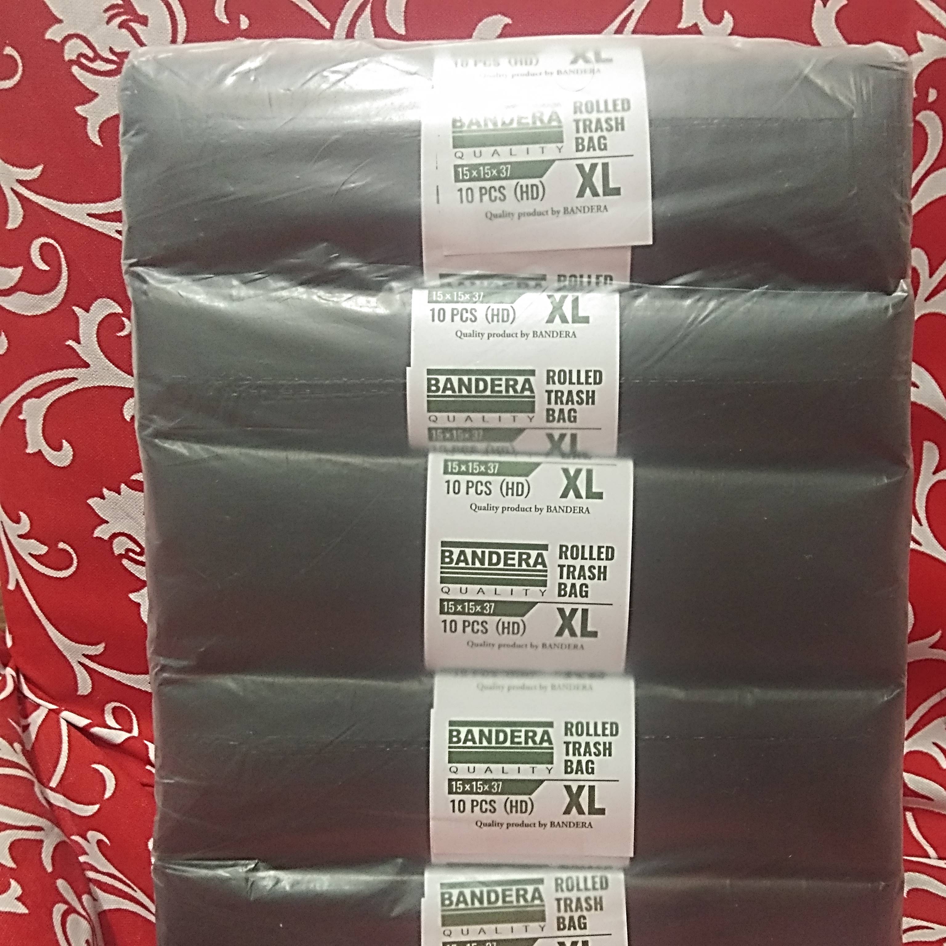 Black Garbage/ Trash Bag Roll (XL Extra Large) 10 pieces