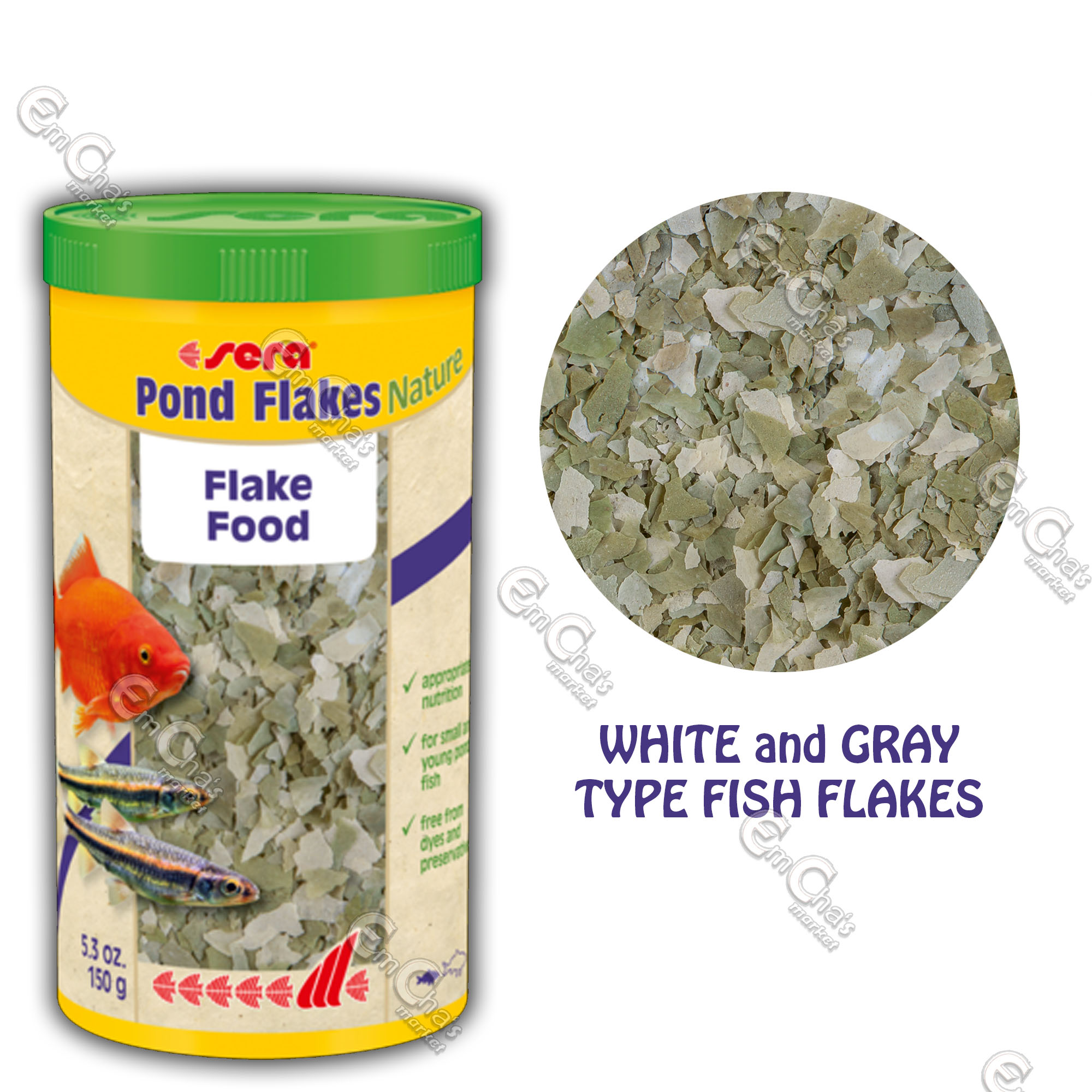 BIG BOTTLE Sera Fish FOOD: FLAKES for Pond/Aquarium Small Fish 1000ml (ff) Pond  Fish Food Pond Flakes Flake Food