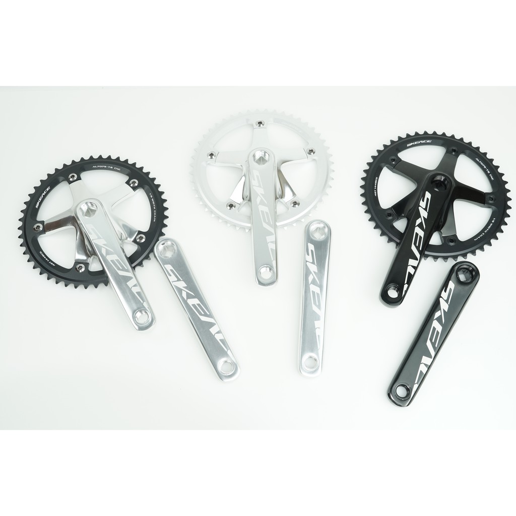 SKEACE スクエアテーパー ピスト用クランク 165mm 48T 　シルバー SKEACE スクエアテーパー ピスト用クランク 165mm 48T シルバー