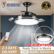 Gorgeous Modern Retractable Ceiling Fan with Light and Remote