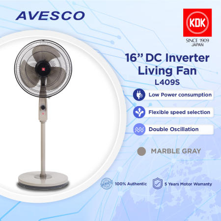 KDK Inverter Fan | L409S 16" DC Motor | Marble Gray