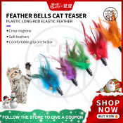 Pet Cat Teaser Toy with Bell Feather Stick Rod, Brand Available