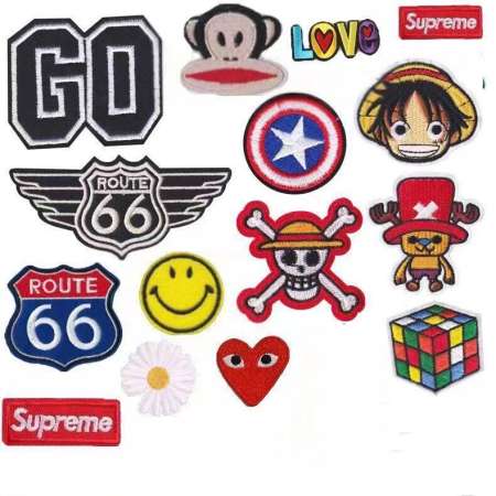 Computer Embroidered colored mix Word and Character ins cloth sticker/patches