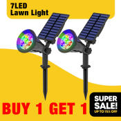 7 LED Solar Multicolor Spotlights - Waterproof Outdoor Lights