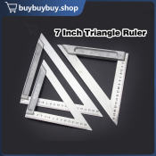 Stainless Steel Woodworking Right Triangle Ruler Carpenter Measure Triangle Ruler 7 Inch