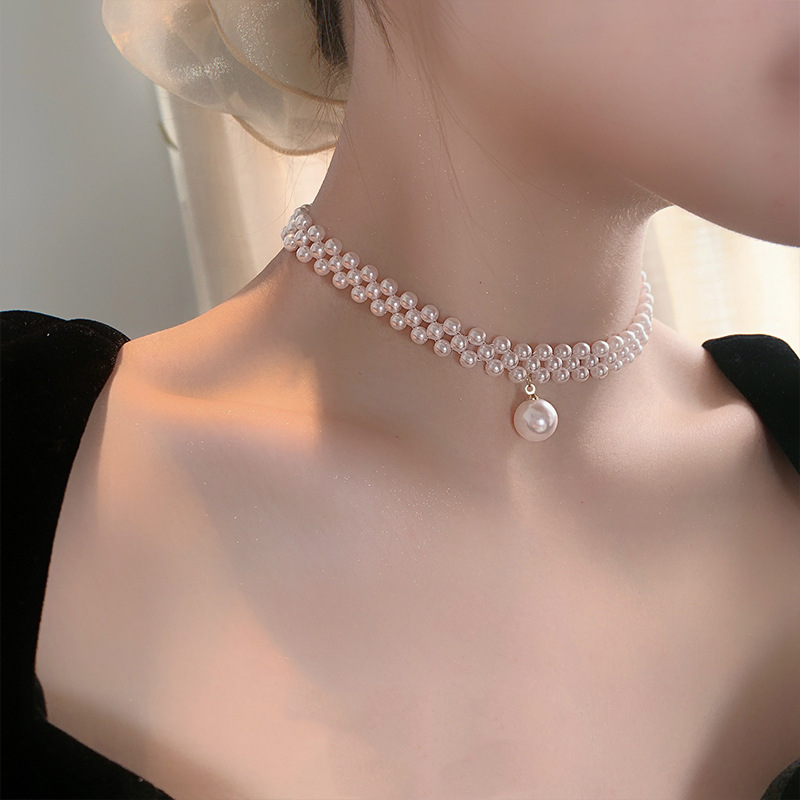 1Pc Sexy Crystal Zircon Pearl Pendant Tattoo Choker Necklace For Women  Charm Fashion Collar Bijoux Jewelr  Wish