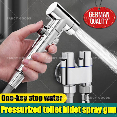 200% Pressurized Bidet Spray Gun Set with Hose and Nozzle