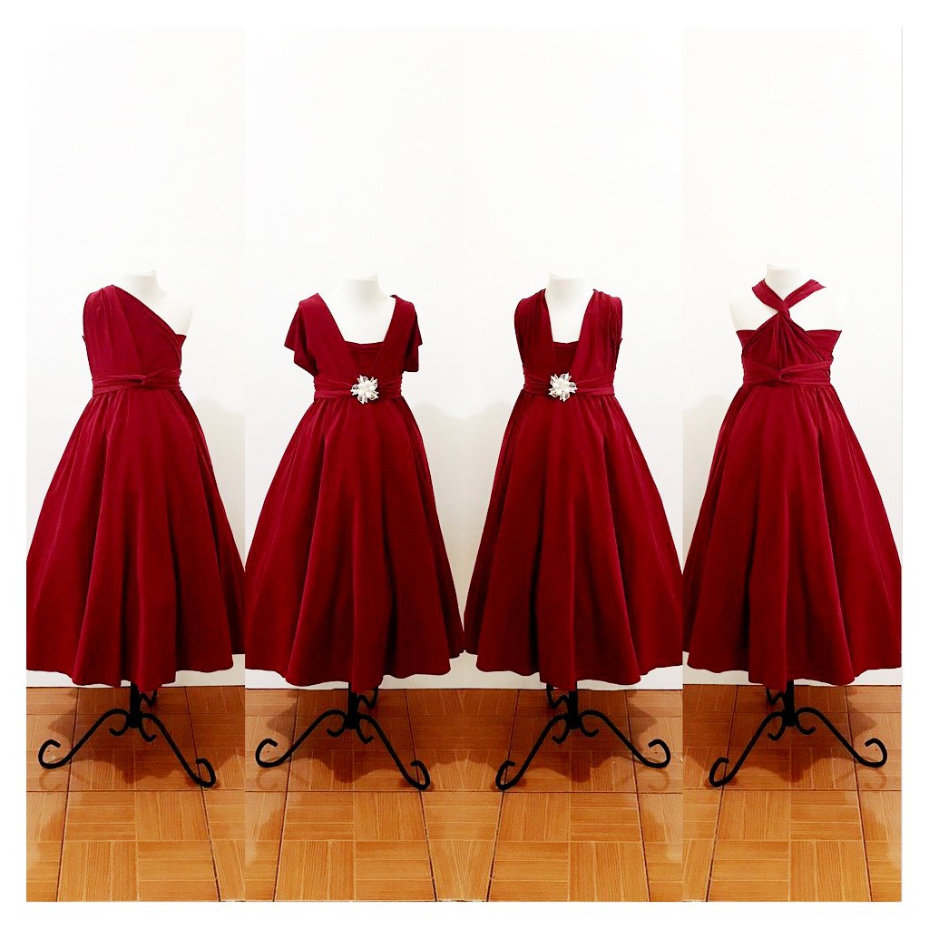 Infinity dress 2025 for kids maroon