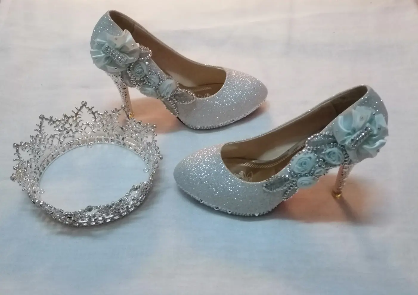 silver shoes 4 inch heels