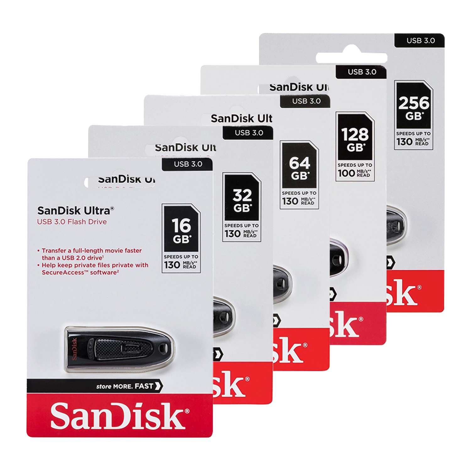 SanDisk Ultra 128 GB, USB 3.0 flash drive, with up to 130 MB/s