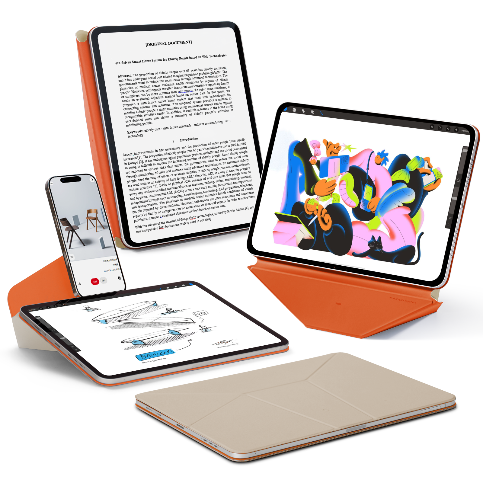 MOFT Dynamic Folio for iPad Air 11'' M2/M3/M4 & Pro 13'' M4 & iPad mini 7/6 iPad Magenetic Stand Cover Foldable - Image 3