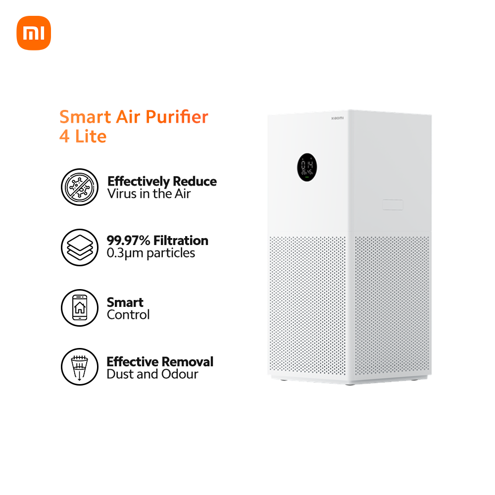 Xiaomi Smart Air Purifier 4 Lite - (25-43m² Effective Room Area) Voice Control & App Control