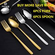 Korean Style Stainless Steel Cutlery Set - 6pcs (Brand: N/A)