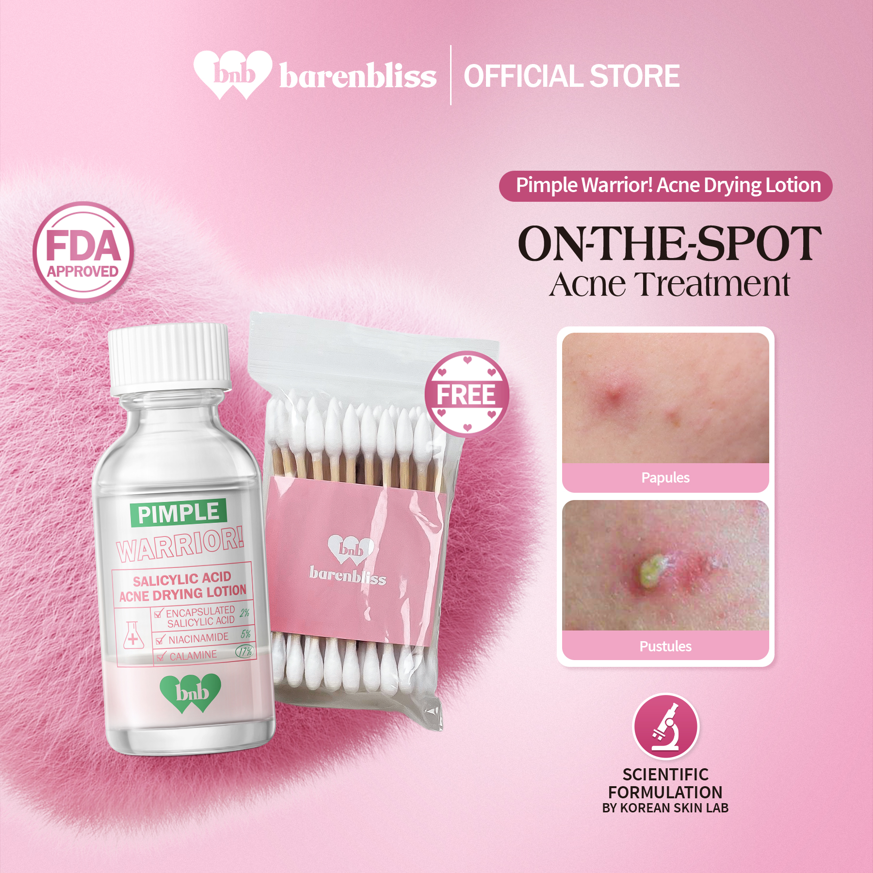 Discount on Barenbliss  shoes - SKU: 【BUY1 GIFT 1】 barenbliss BNB Pimple Warrior! Salicylic Acid Acne Drying Lotion - With Salicylic Acid