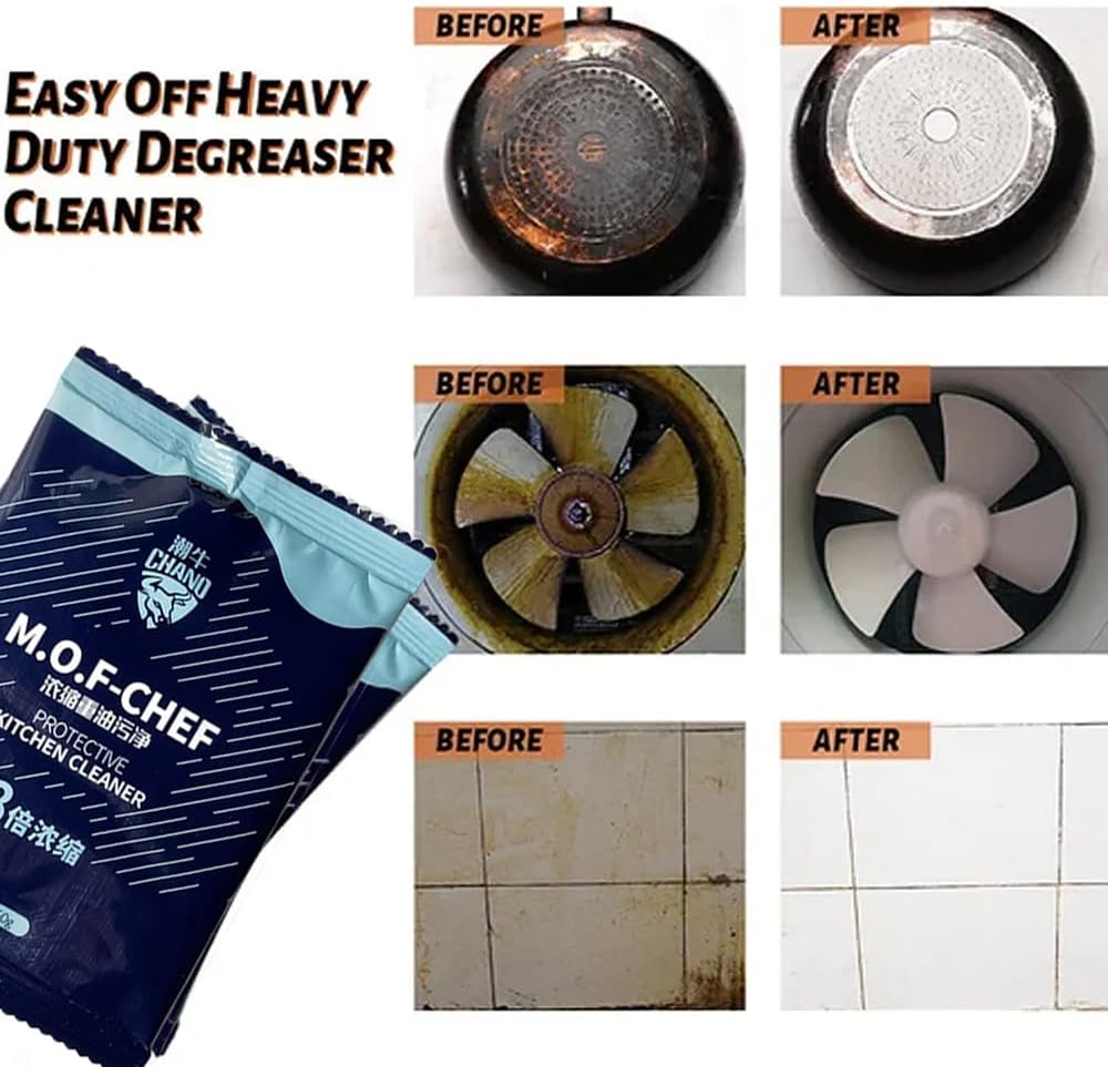 MOF CHEF Heavy Duty Degreaser Protective Kitchen Cleaner, Chano M.O.F Chef  Kitchen Cleaner Powder