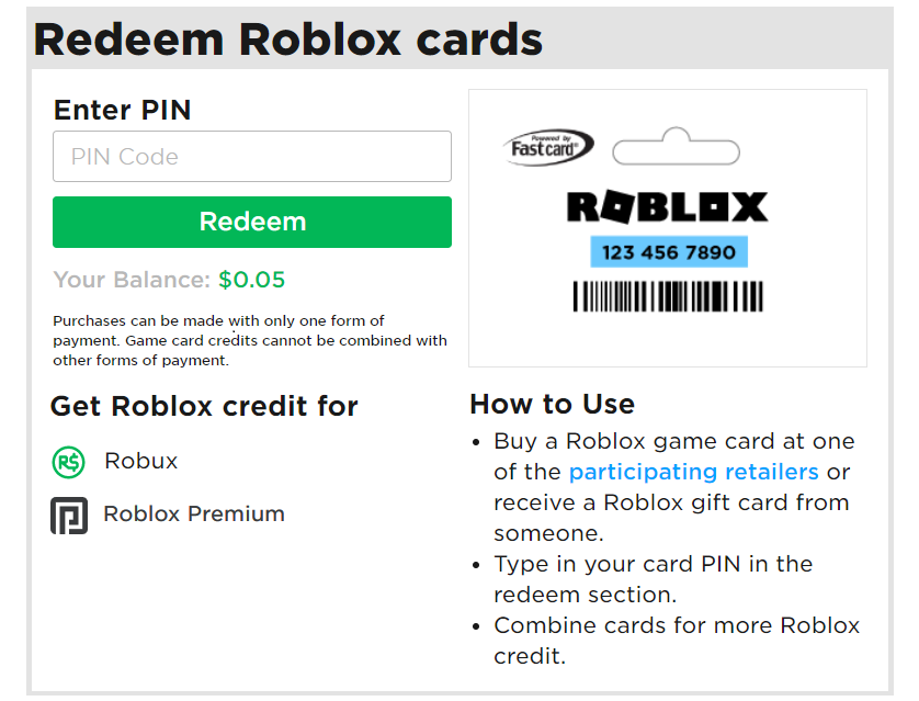 Pin Roblox Card Redeem
