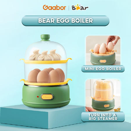 GAABOR x BEAR Double Layer Egg Boiler Steamer Breakfast