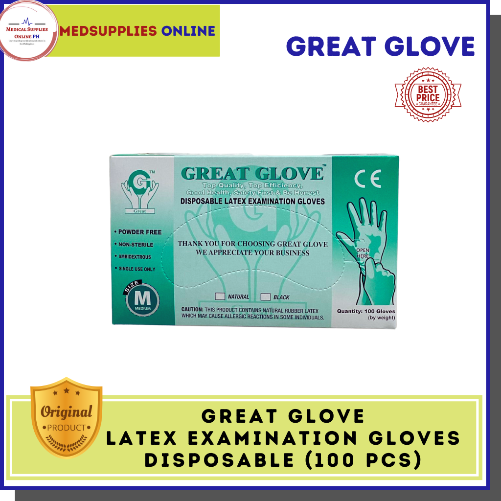 Great Glove Powder-Free Latex Examination/Surgical Gloves (100pcs)