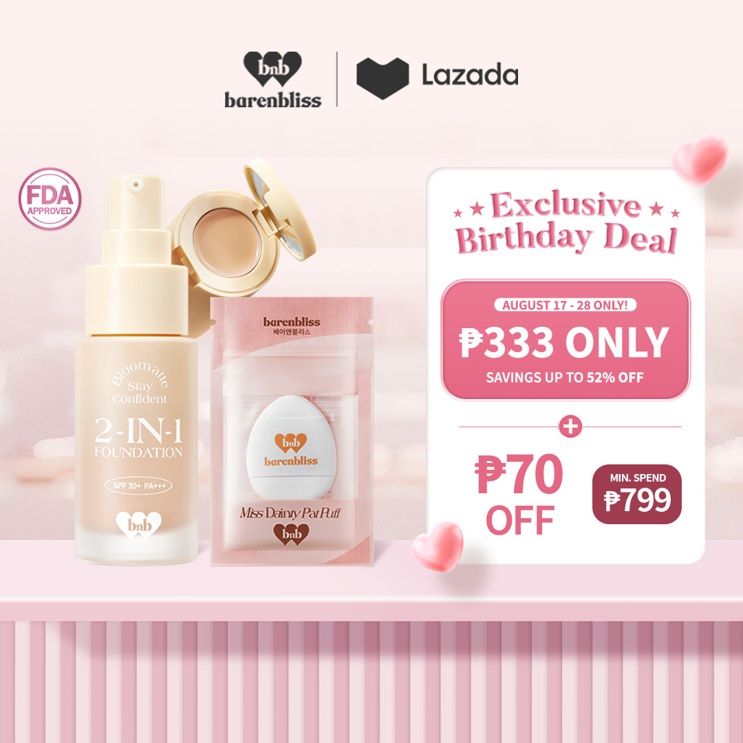 Discount on Barenbliss  shoes - SKU: 【FREE CUSHION PUFF】barenbliss BNB Bloomatte Stay Confident 2-in-1 Foundation ｜16HR Long Wear | Oil-C