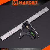 Harden 580720 300mm Combination Square with Aluminium Base Resolution Adjustable Stainless Steel Angle Combination Square Ruler