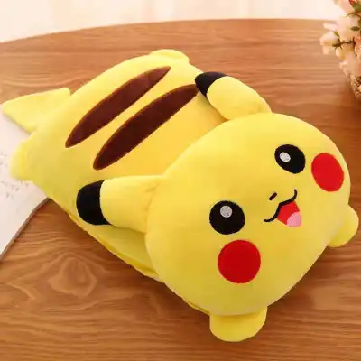 Pillow blanket two-in-one Pikachu quilt multifunctional doll pillow for children dual-purpose blanket coral fleece (11)