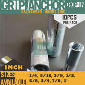 Titan Steel - 10pcs - Grip Anchor / Drop-in Anchor