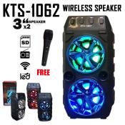 KTS-1062 Dual Portable Karaoke Bluetooth Speaker with FREE Mic