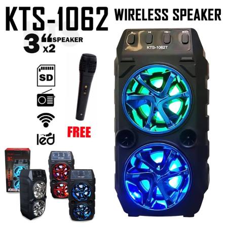 KTS-1062 Dual Portable Karaoke Bluetooth Speaker with FREE Mic