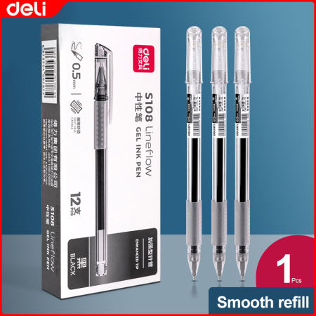 Deli Gel Pen Sign Pen 0.5mm Black 1Pc A127/S108/S007