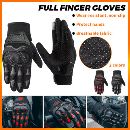 E&M Hifast Motorcycle Riding Gloves - Anti-slip, Touchscreen, Full Gloves