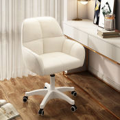 Modern Leather Office Chair with Wheels for Home or Office